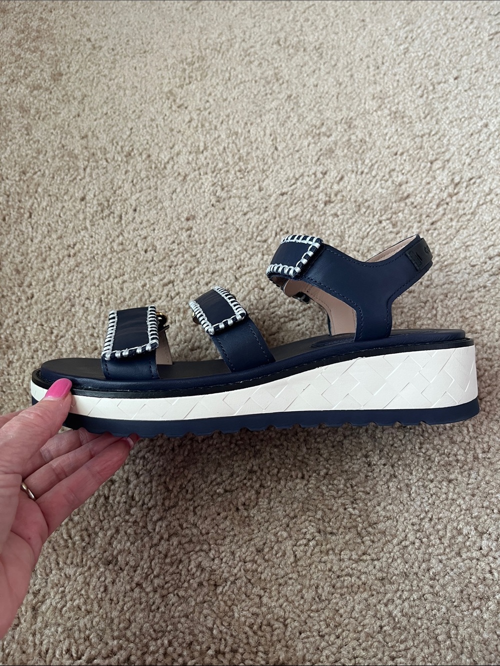Cole Haan Grandpro Daylin Wedge Triple Strap Sandals - Picture 3 of 12